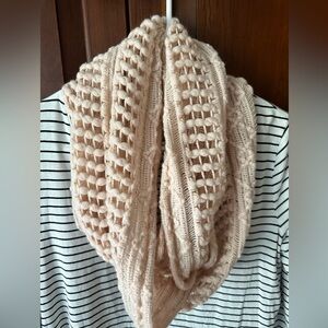 Light Pink Knitted Infinity Scarf